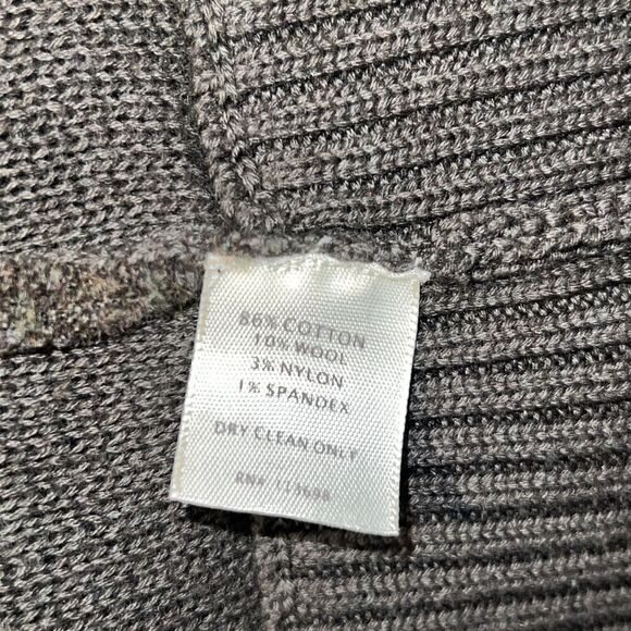 MARGARET O’LEARY Dark Olive Green Knit Sweater Moto Jacket-L - Picture 8 of 8